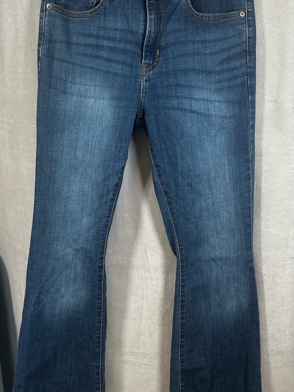 Levi’s 726 High Rise Flare Jeans W29 L32 Dark Wash Raw Hem Stretch